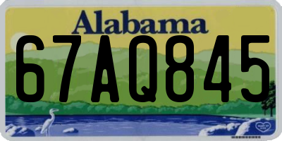 AL license plate 67AQ845