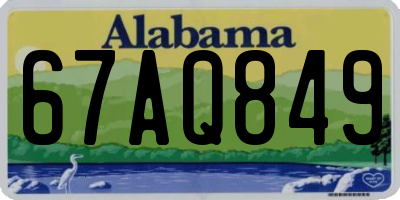 AL license plate 67AQ849