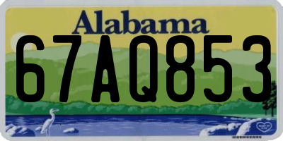 AL license plate 67AQ853