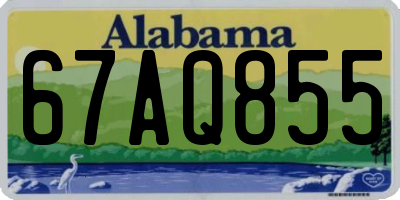 AL license plate 67AQ855