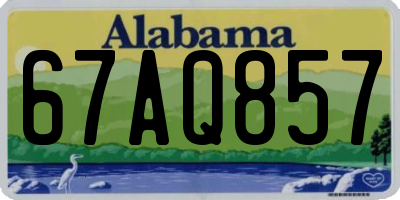 AL license plate 67AQ857
