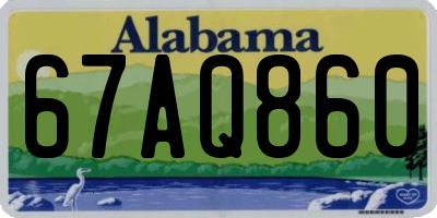 AL license plate 67AQ860