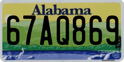 AL license plate 67AQ869