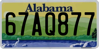 AL license plate 67AQ877