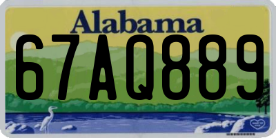 AL license plate 67AQ889