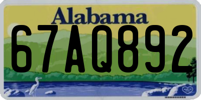 AL license plate 67AQ892