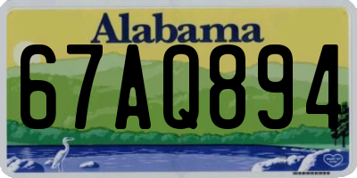 AL license plate 67AQ894