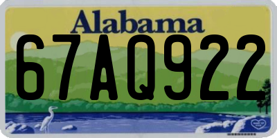 AL license plate 67AQ922