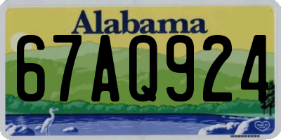 AL license plate 67AQ924