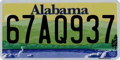 AL license plate 67AQ937