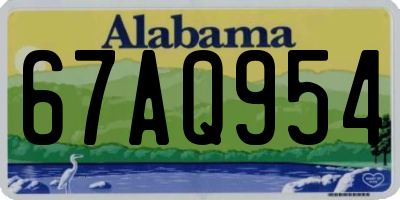 AL license plate 67AQ954