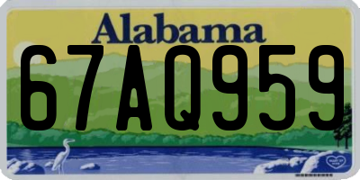 AL license plate 67AQ959