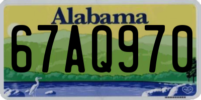 AL license plate 67AQ970