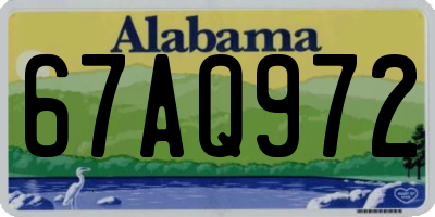 AL license plate 67AQ972