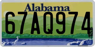 AL license plate 67AQ974