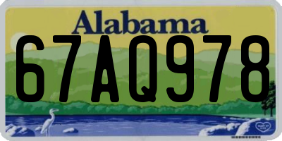 AL license plate 67AQ978