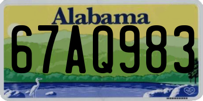 AL license plate 67AQ983