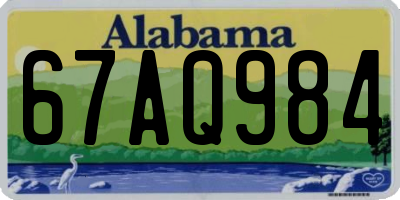 AL license plate 67AQ984