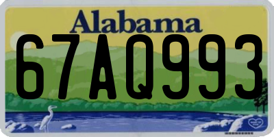 AL license plate 67AQ993