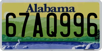 AL license plate 67AQ996