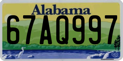 AL license plate 67AQ997
