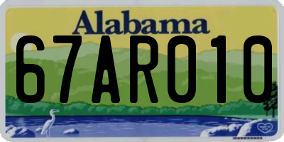 AL license plate 67AR010