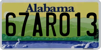 AL license plate 67AR013
