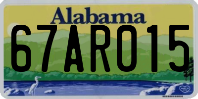 AL license plate 67AR015