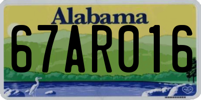 AL license plate 67AR016