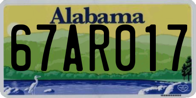 AL license plate 67AR017