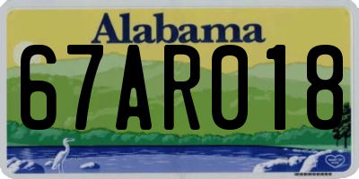 AL license plate 67AR018