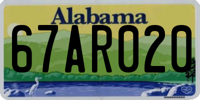 AL license plate 67AR020