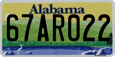 AL license plate 67AR022
