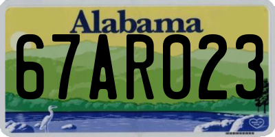 AL license plate 67AR023