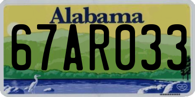 AL license plate 67AR033