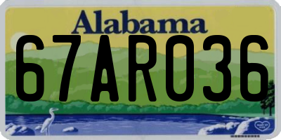 AL license plate 67AR036