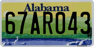 AL license plate 67AR043