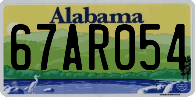 AL license plate 67AR054