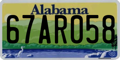 AL license plate 67AR058