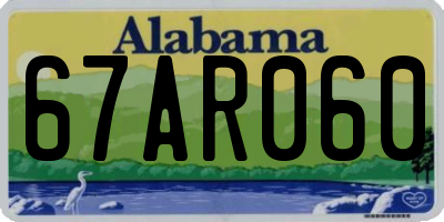 AL license plate 67AR060