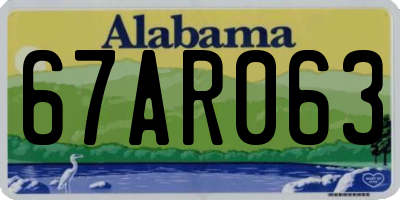 AL license plate 67AR063