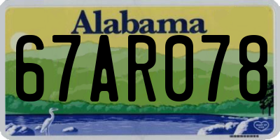 AL license plate 67AR078