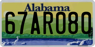AL license plate 67AR080