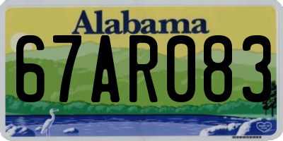 AL license plate 67AR083