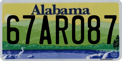 AL license plate 67AR087