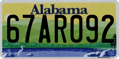 AL license plate 67AR092