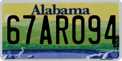 AL license plate 67AR094