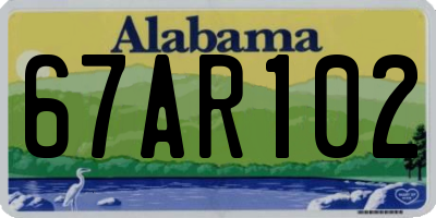 AL license plate 67AR102