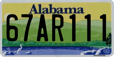 AL license plate 67AR111