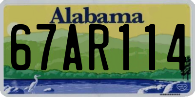 AL license plate 67AR114